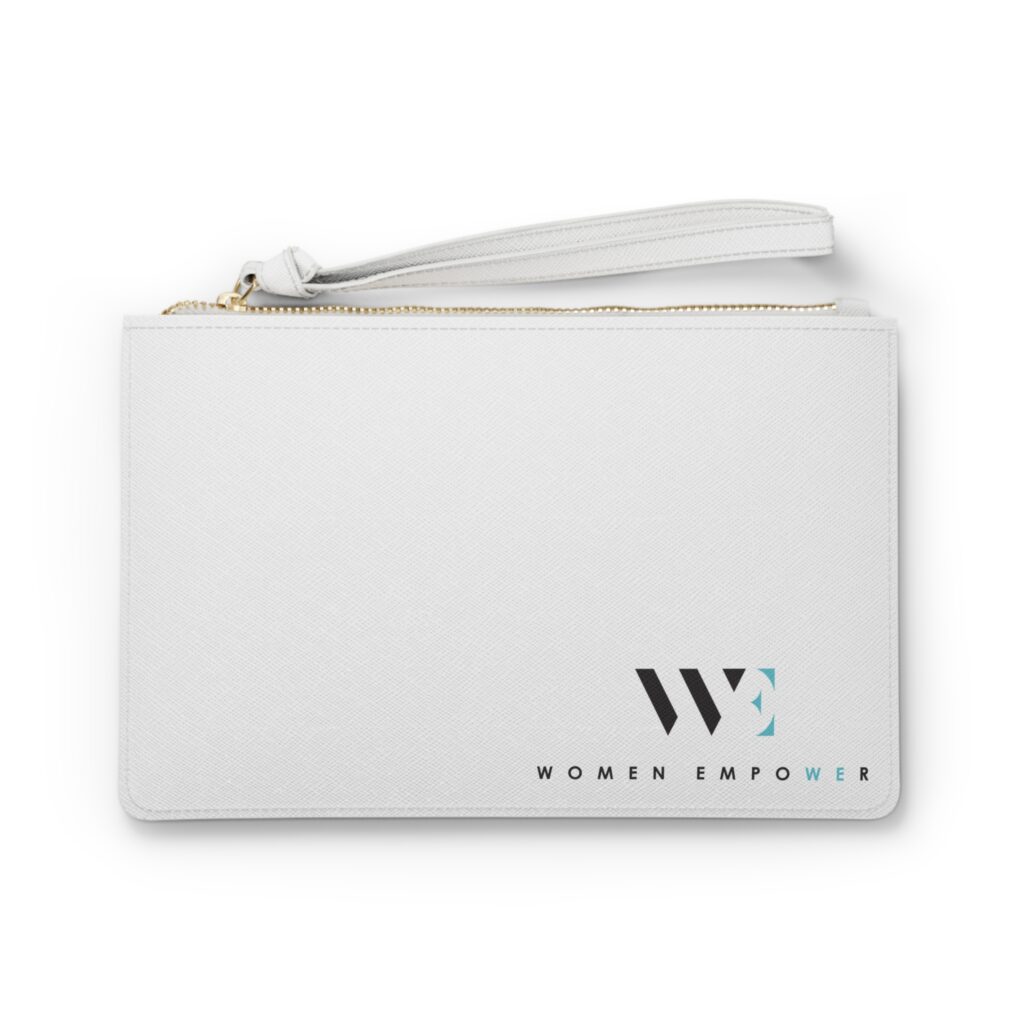 Women Empower Clutch Bag — Minimalist White Wristlet for Professional Women