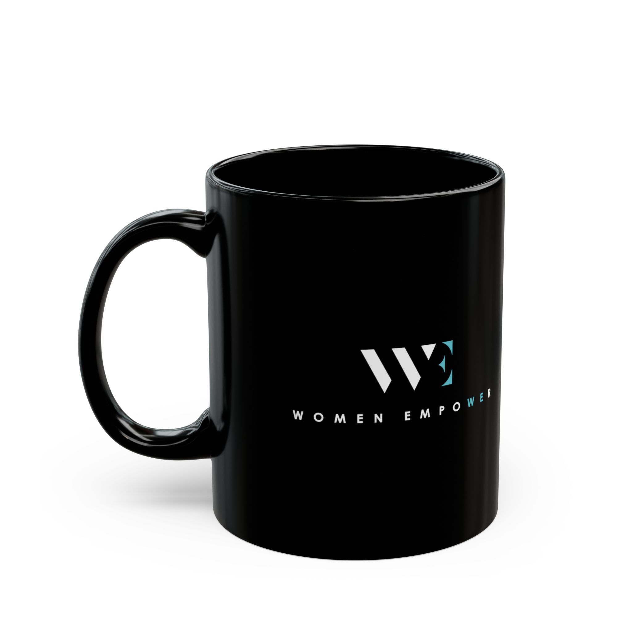 Women Empower Black Ceramic Mug — Inspirational Office Coffee Cup (11oz & 15oz)