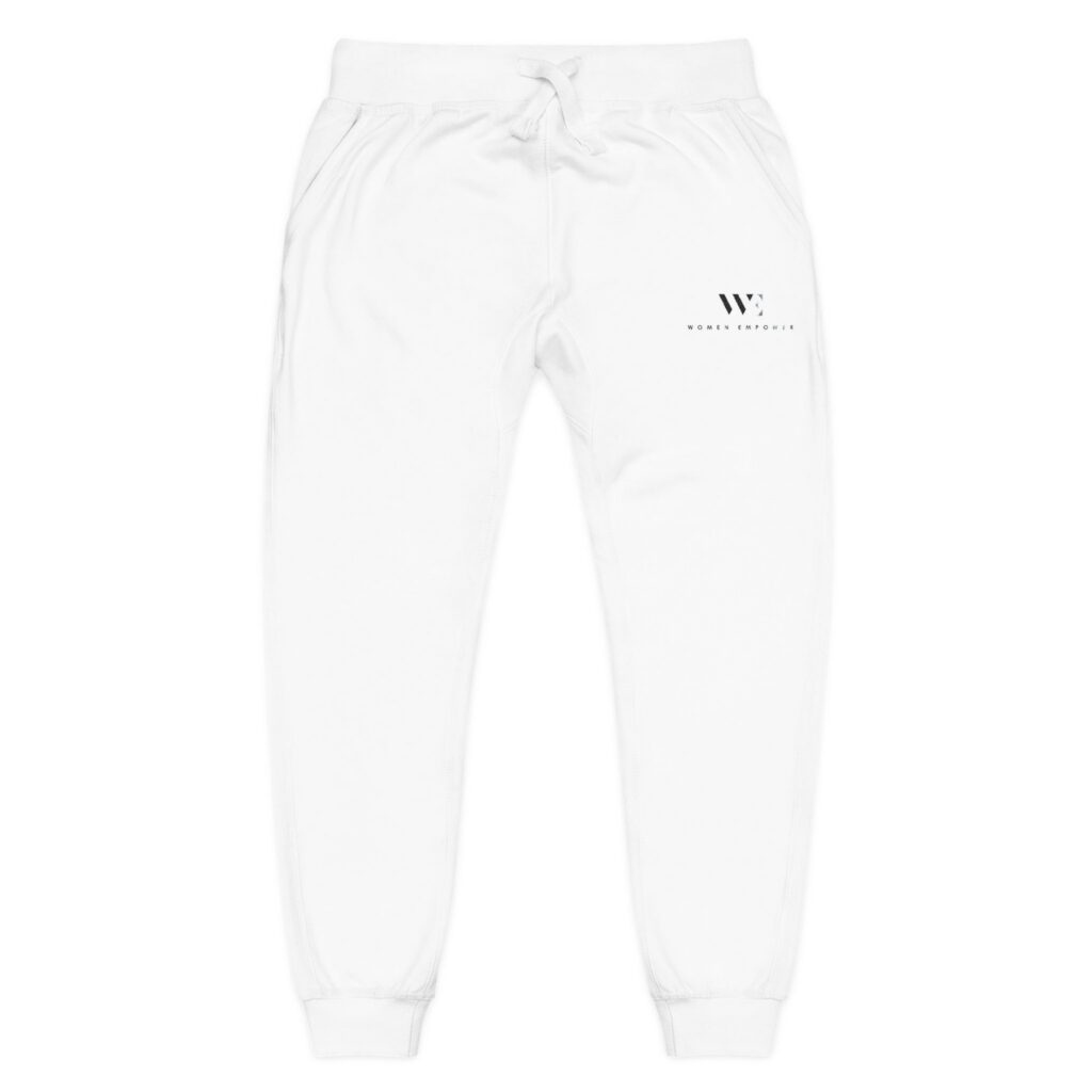Minimal Embroidered Fleece Sweatpants – Cozy White Joggers