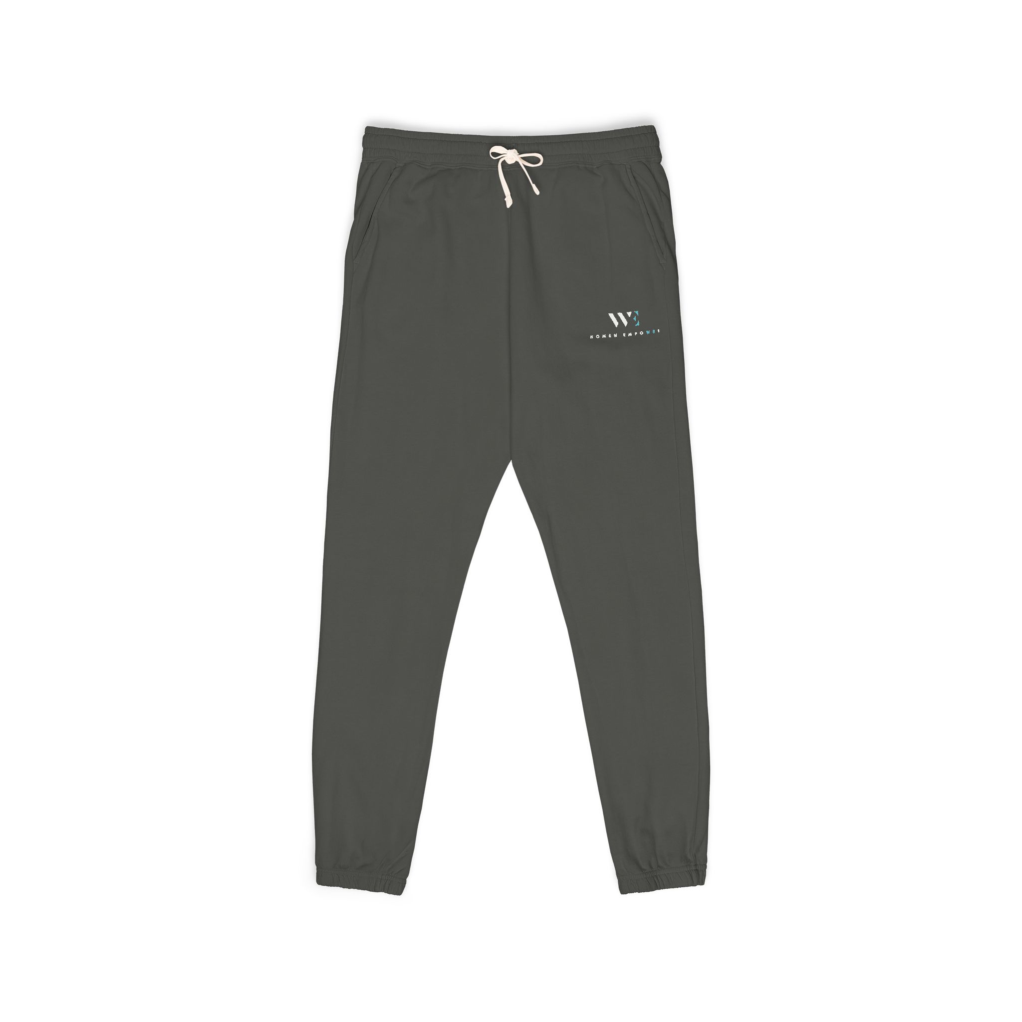 Embroidered Minimal Logo Sweatpants — Garment-Dyed Fleece Joggers